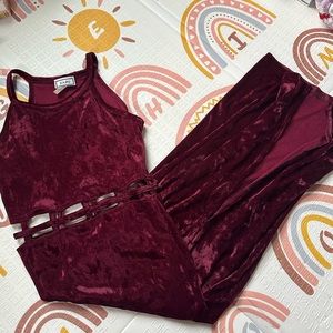 Joule crushed red velvet maxi dress size S